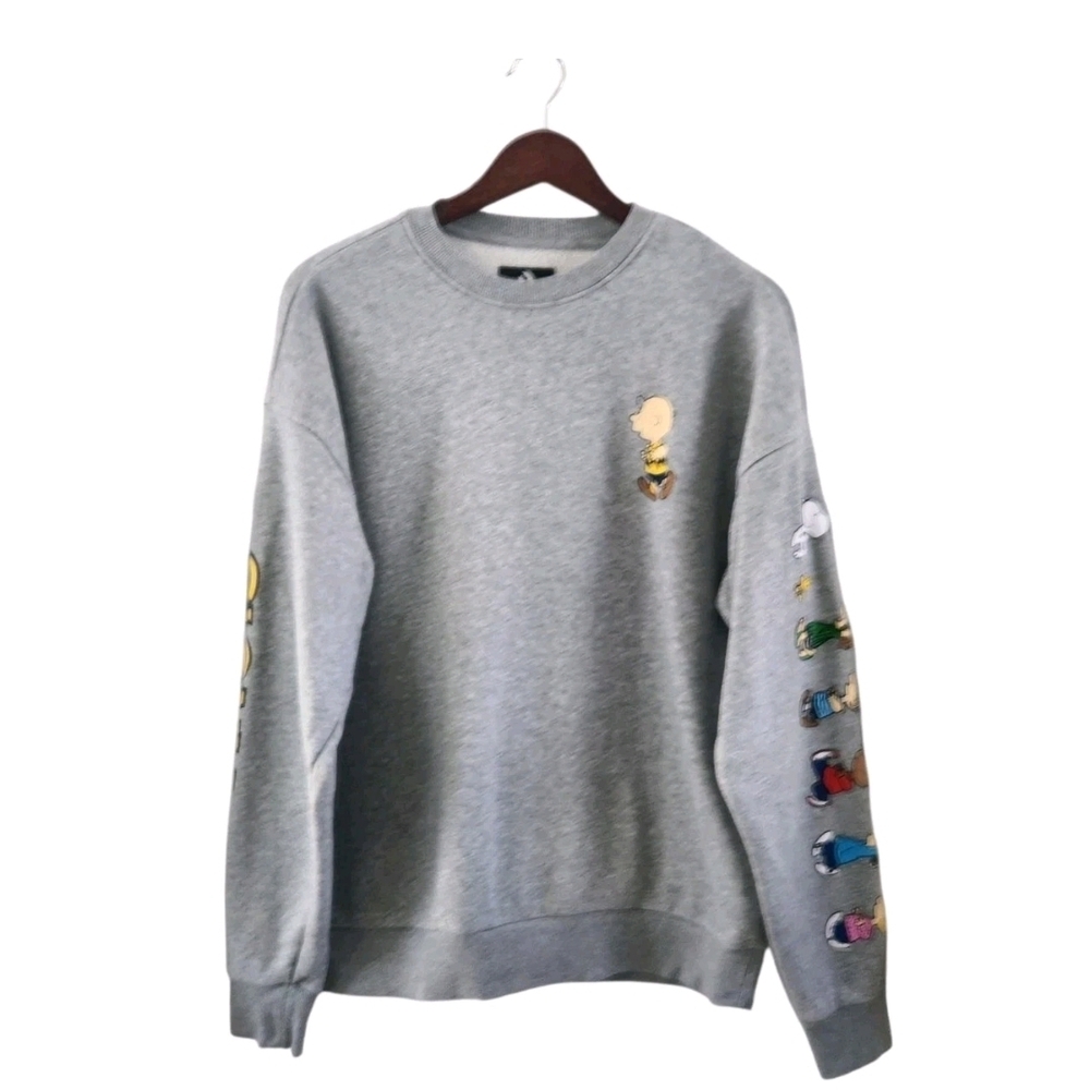 Converse Peanuts Charlie Brown Gray Sweatshirts Mens Size M
